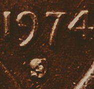 Circulated-1974-S-Lincoln-Memorial-Cent-Mint-Mark-Error